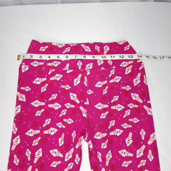 LuLaRoe Leggings Women's One Size 2-10 Ice Cream Theme Pink - Picture 6 of 6